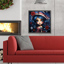 Load image into Gallery viewer, Diamond Painting - Full Round - cartoon flag girl (30*30CM)
