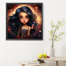 Load image into Gallery viewer, Diamond Painting - Full Round - cartoon curly hair girl (30*30CM)
