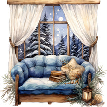 Load image into Gallery viewer, Diamond Painting - Full Round - winter window (30*30CM)
