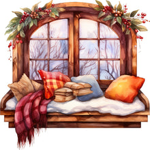 Load image into Gallery viewer, Diamond Painting - Full Round - winter window (30*30CM)
