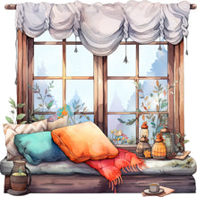 Load image into Gallery viewer, Diamond Painting - Full Round - winter window (30*30CM)
