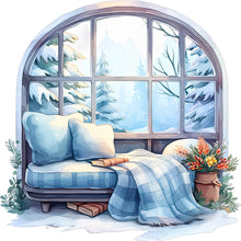 Load image into Gallery viewer, Diamond Painting - Full Round - winter window (30*30CM)
