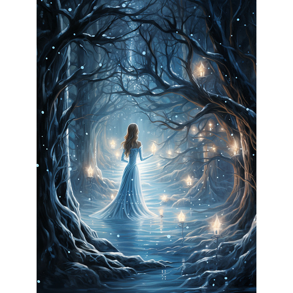 Diamond Painting - Full Round - winter snow angel (30*40CM)
