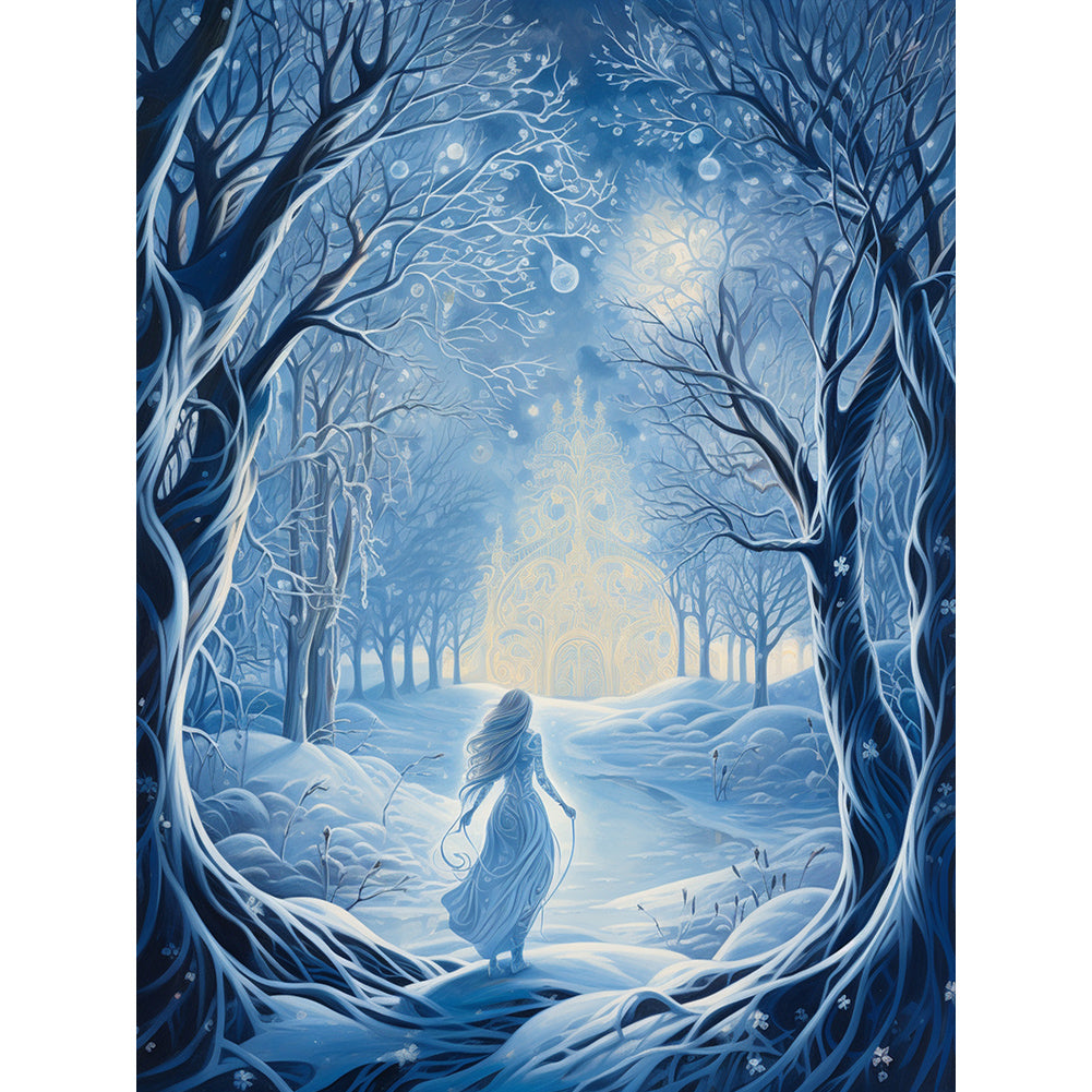 Diamond Painting - Full Round - winter snow angel (30*40CM)