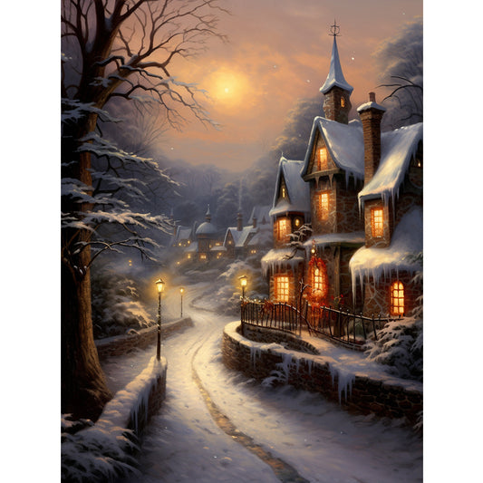 Diamond Painting - Full Round - winter village (30*40CM)