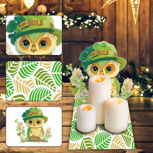 Load image into Gallery viewer, Round Diamond Painting Desktop Decorations for Office Desktop Decor (Green Owl)
