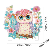 Load image into Gallery viewer, Round Diamond Painting Desktop Decor for Office Desktop Decor (Owl on a Branch)
