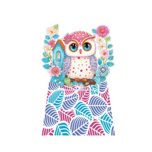 Load image into Gallery viewer, Round Diamond Painting Desktop Decor for Office Desktop Decor (Owl on a Branch)
