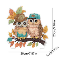 Load image into Gallery viewer, Round Diamond Painting Desktop Decorations for Office Desktop Decor (Two Owls)
