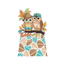 Load image into Gallery viewer, Round Diamond Painting Desktop Decorations for Office Desktop Decor (Two Owls)
