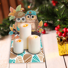 Load image into Gallery viewer, Round Diamond Painting Desktop Decorations for Office Desktop Decor (Two Owls)
