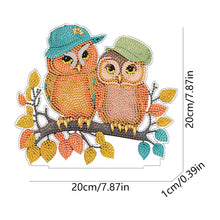 Load image into Gallery viewer, Round Diamond Painting Desktop Decor for Office Desktop (Travelling Resting Owl)
