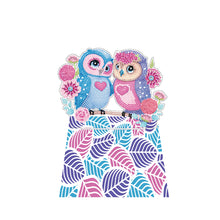 Load image into Gallery viewer, Round Diamond Painting Desktop Decorations for Office Desktop Decor (Happy Owl)
