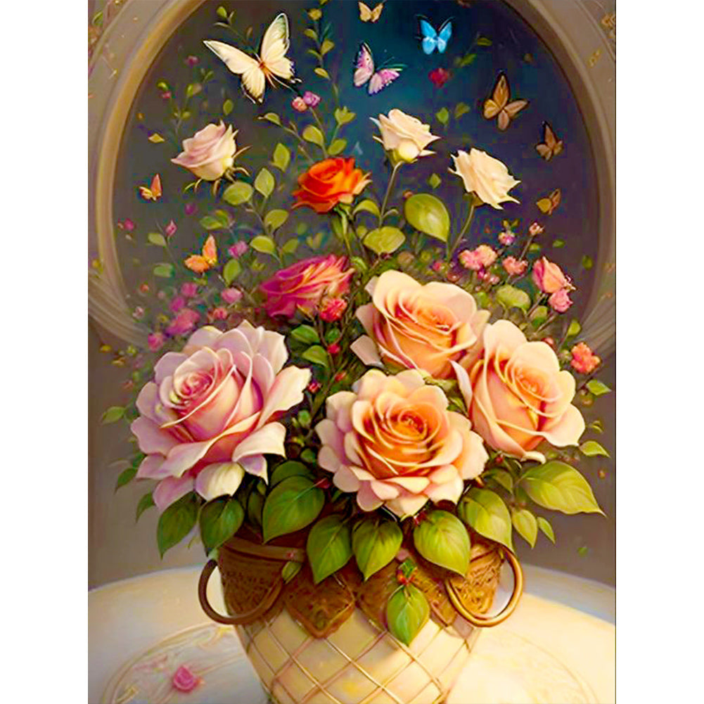 Diamond Painting - Full Round - bouquet in vase (30*40CM)
