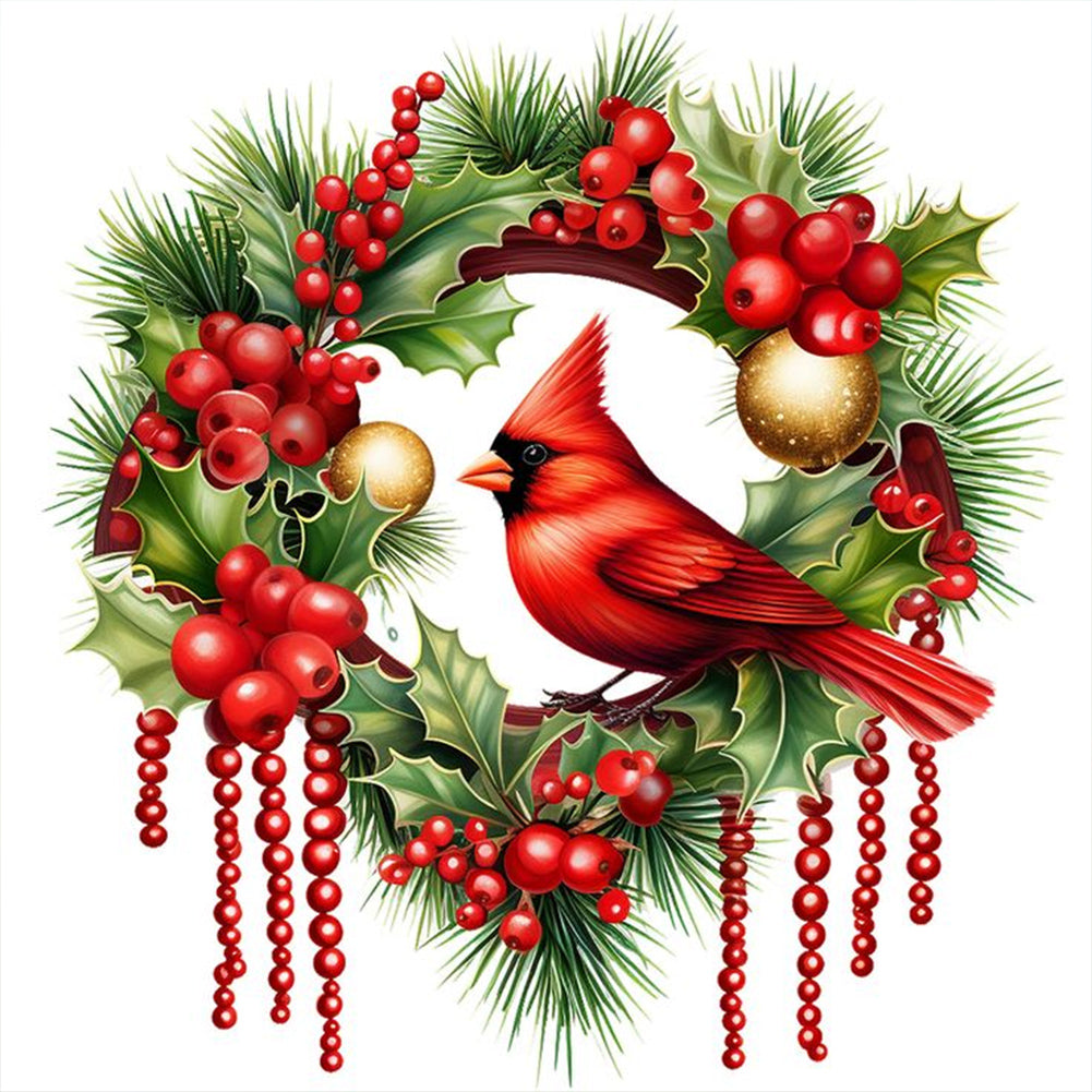 Diamond Painting - Full Round - Christmas cardinal (30*30CM)