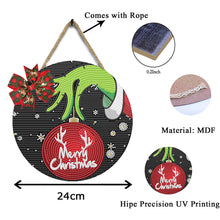 Load image into Gallery viewer, Christmas Wooden Merry Christmas Welcoming Words Crystal Hanging Home Wall Decor
