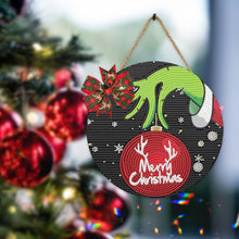 Load image into Gallery viewer, Christmas Wooden Merry Christmas Welcoming Words Crystal Hanging Home Wall Decor
