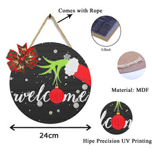 Load image into Gallery viewer, Christmas Wooden Merry Christmas Welcoming Words Crystal Hanging Home Wall Decor
