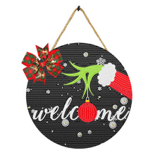 Load image into Gallery viewer, Christmas Wooden Merry Christmas Welcoming Words Crystal Hanging Home Wall Decor
