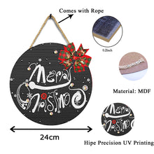Load image into Gallery viewer, Christmas Wooden Merry Christmas Welcoming Words Crystal Hanging Home Wall Decor
