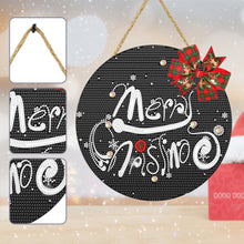 Load image into Gallery viewer, Christmas Wooden Merry Christmas Welcoming Words Crystal Hanging Home Wall Decor
