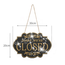 Load image into Gallery viewer, Wooden Shop Sign Open Closed 5D DIY Diamond Painting Dots Pendant for Wall Decor
