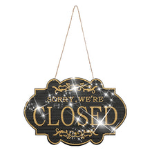 Load image into Gallery viewer, Wooden Shop Sign Open Closed 5D DIY Diamond Painting Dots Pendant for Wall Decor
