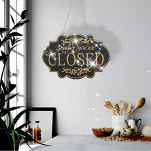 Load image into Gallery viewer, Wooden Shop Sign Open Closed 5D DIY Diamond Painting Dots Pendant for Wall Decor

