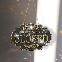 Load image into Gallery viewer, Wooden Shop Sign Open Closed 5D DIY Diamond Painting Dots Pendant for Wall Decor
