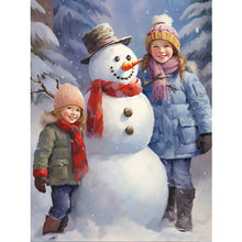 Load image into Gallery viewer, Diamond Painting - Full Round - Snowman child in the snow (30*40CM)
