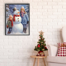 Load image into Gallery viewer, Diamond Painting - Full Round - Snowman child in the snow (30*40CM)
