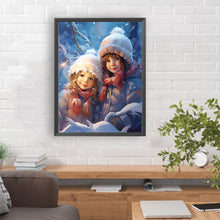 Load image into Gallery viewer, Diamond Painting - Full Round - Snowman child in the snow (30*40CM)
