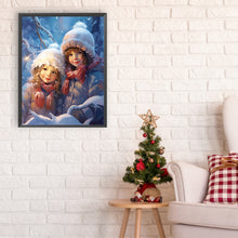 Load image into Gallery viewer, Diamond Painting - Full Round - Snowman child in the snow (30*40CM)
