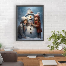 Load image into Gallery viewer, Diamond Painting - Full Round - Snowman child in the snow (30*40CM)
