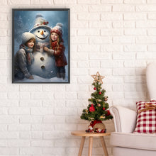 Load image into Gallery viewer, Diamond Painting - Full Round - Snowman child in the snow (30*40CM)
