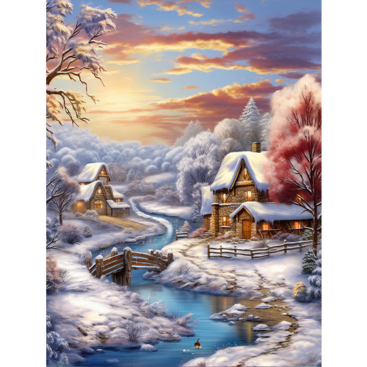 Diamond Painting - Full Round - winter exterior (30*40CM)