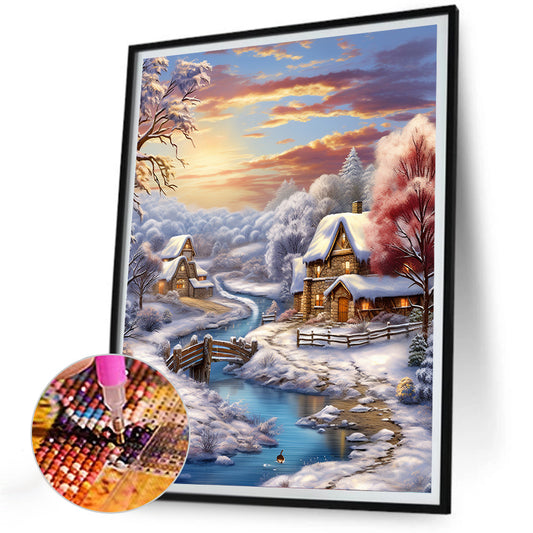 Diamond Painting - Full Round - winter exterior (30*40CM)