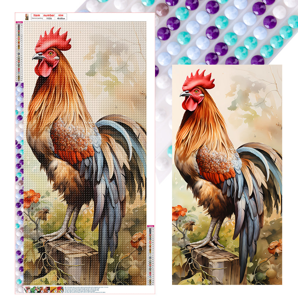 Diamond Painting - Full Round - Pastoral animal rooster (40*80CM)