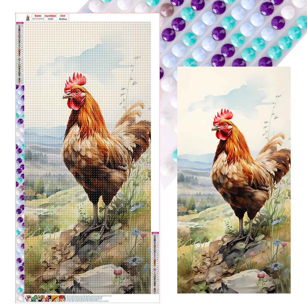 Diamond Painting - Full Round - Pastoral animal rooster (40*80CM)