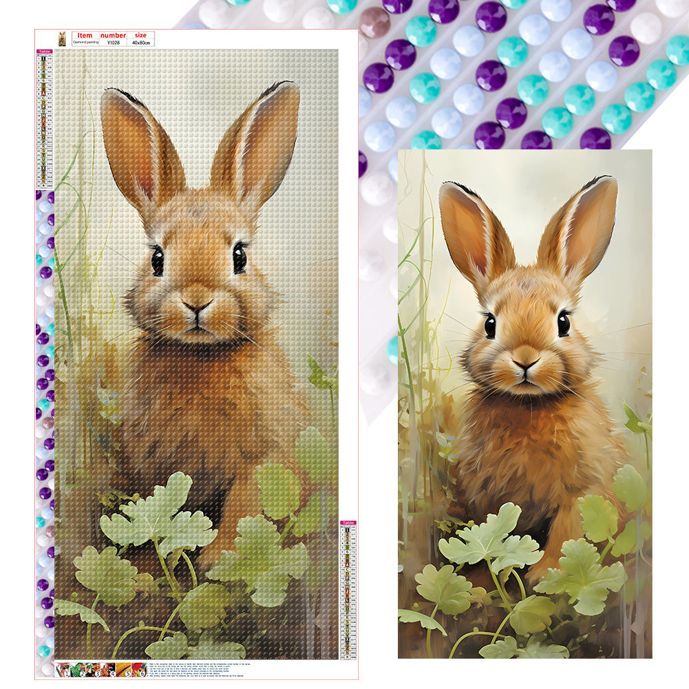 Diamond Painting - Full Round - Pastoral animal rabbit (40*80CM)