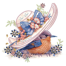 Load image into Gallery viewer, Diamond Painting - Partial Special Shaped - bird under hat (30*30CM)
