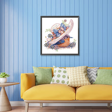 Load image into Gallery viewer, Diamond Painting - Partial Special Shaped - bird under hat (30*30CM)
