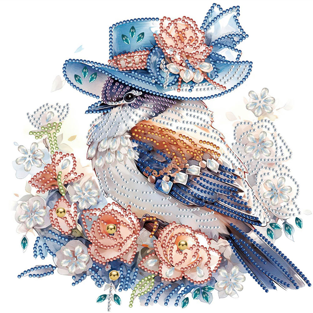 Diamond Painting - Partial Special Shaped - bird on flower branch (30*30CM)