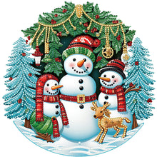 Load image into Gallery viewer, Diamond Painting - Partial Special Shaped - Happy Christmas snowman (30*30cm)
