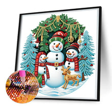 Load image into Gallery viewer, Diamond Painting - Partial Special Shaped - Happy Christmas snowman (30*30cm)
