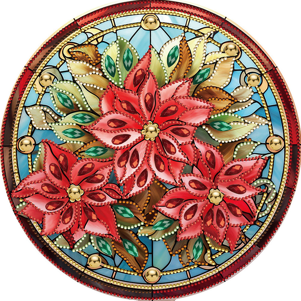 Diamond Painting - Partial Special Shaped - Christmas Christmas flowers (30*30cm)