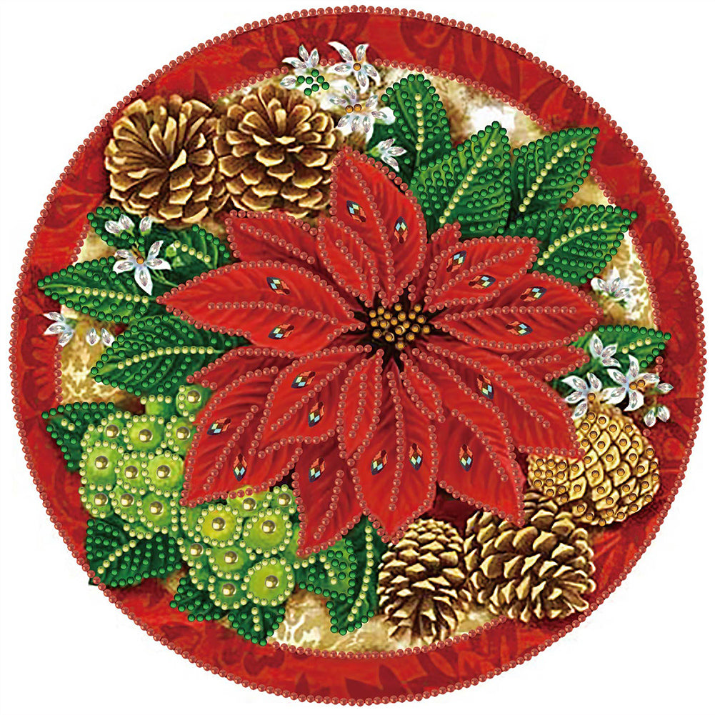 Diamond Painting - Partial Special Shaped - Christmas Poinsettia (30*30cm)