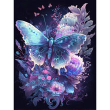 Load image into Gallery viewer, Diamond Painting - Full Round - butterfly on flower (30*40CM)
