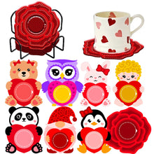 Load image into Gallery viewer, 8PCS Wooden Diamond Painting Art Coaster Kit Dragon Diamond Painting DIY Coaster
