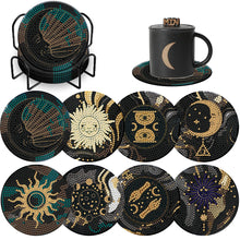 Load image into Gallery viewer, 8PCS Wooden Diamond Painting Art Coaster Kit Dragon Diamond Painting DIY Coaster
